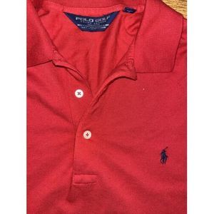 Men's Large, Red, Polo Golf Ralph Lauren, Pique Cotton Knit Polo Shirt Pony Logo